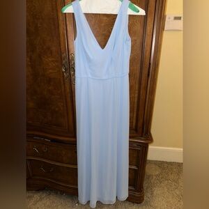 David's Bridal Light Blue Maxi Dress
